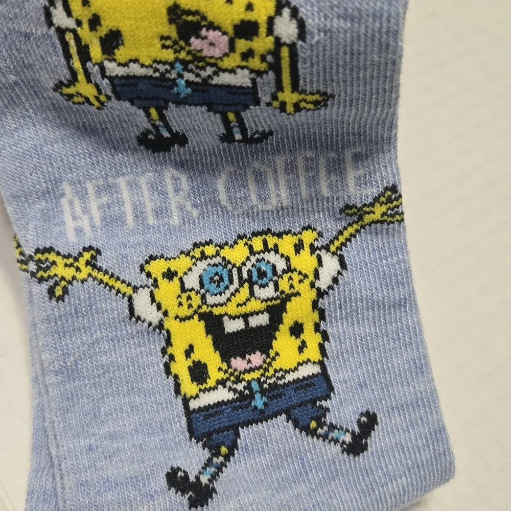 Nickelodeon Sponge Bob Socks, Before Coffee and After Coffee socks NEW